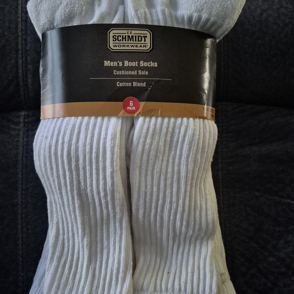 2/$30 Schmidt Workwear White Men's Cushioned Boot Socks